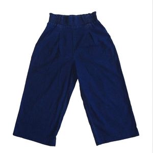 A New Day High Waist Wide Leg Crop Indigo Pull On Pants Size Medium